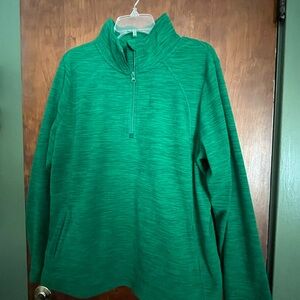 St. John's Bay Vibrant Green Women's Quarter-Zip Fleece Sweatshirt